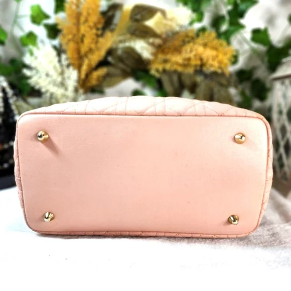 Authentic Christian Dior Panarea Cannage Quilted Coated Canvas Tote w/ Dust Bag - Picture 6 of 16